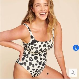 Brand new Andie Swim Byron swimsuit in leopard print size small